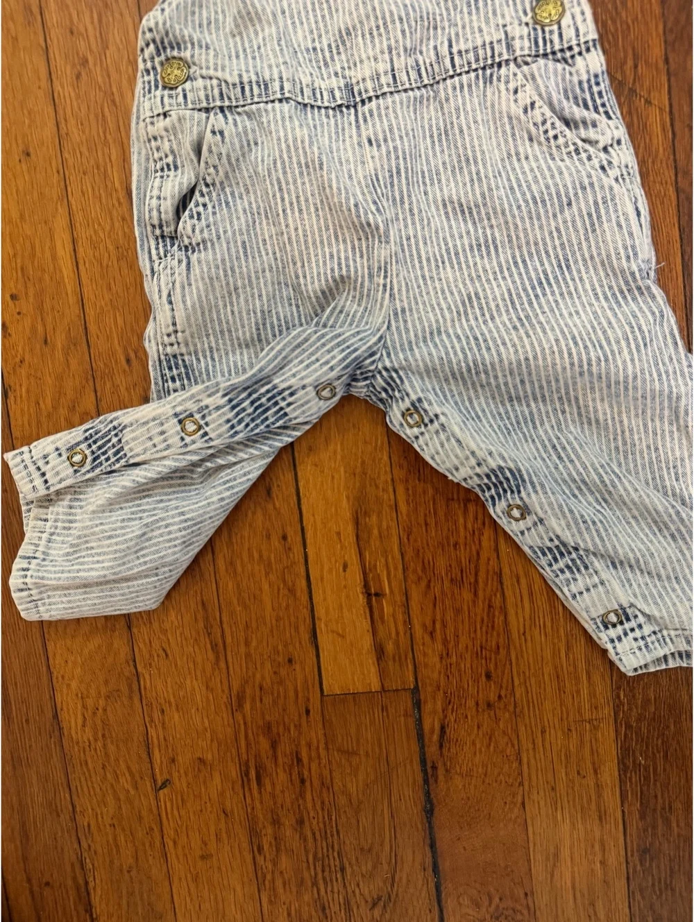 Vintage Oshkosh B'Gosh Vestbak Overalls, Railroad Stripe, 18M